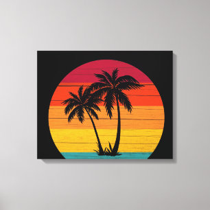 cool Beach house palm trees Canvas Print