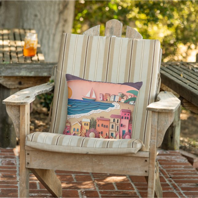 cool beach lovers scene cushion (Chair)