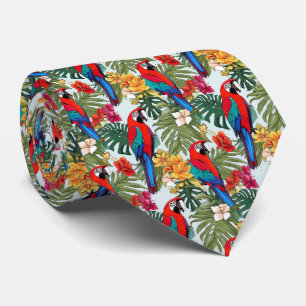 Cool beach parrots tiled pattern tie