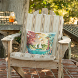 cool beach sailboat lovers  cushion