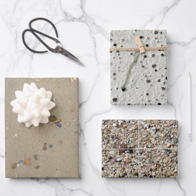 cool beach sand pattern party wrapping paper sheet (Front)