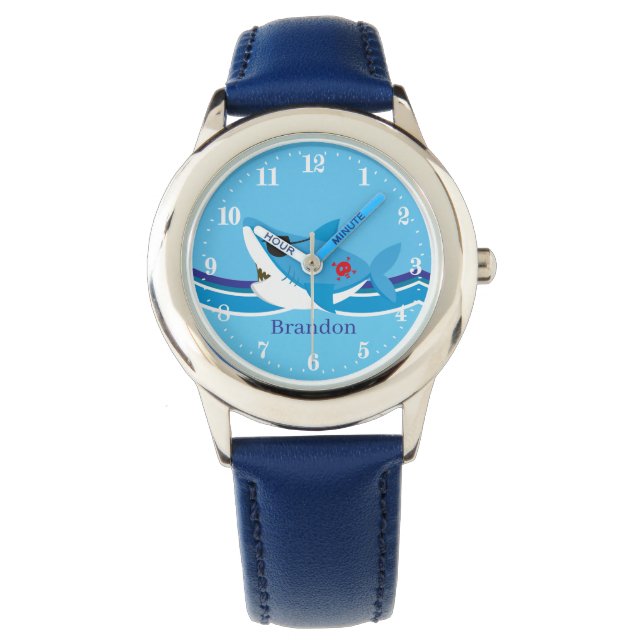 cool beach shark add name watch (Front)