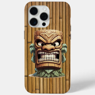 Cool beach tiki head iPhone 15 pro max case