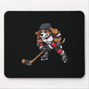 Cool Beagle Dog Ice Hockey Player Team Mouse Mat