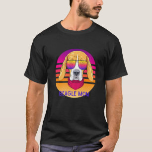 Cool Beagle Mom Dog Head Mother's Day Hound T-Shirt