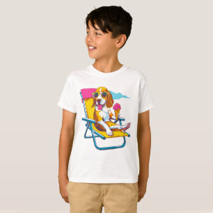 Cool Beagle Summer Vibes   Fun Kids T-Shirt
