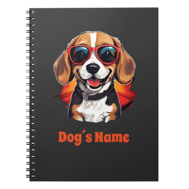 Cool Beagle With Sunglasses Notebook (Front)
