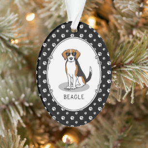 Cool Beagle with Sunglasses (tri colour 3) Funny Ornament