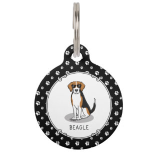 Cool Beagle with Sunglasses (tri colour 3) Funny Pet Tag