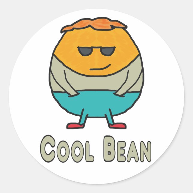 Cool Bean Classic Round Sticker (Front)