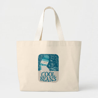 Cool Beans Cartoon Bean Humour Slogan Large Tote Bag