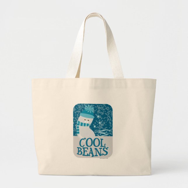 Cool Beans Cartoon Bean Humour Slogan Large Tote Bag (Front)
