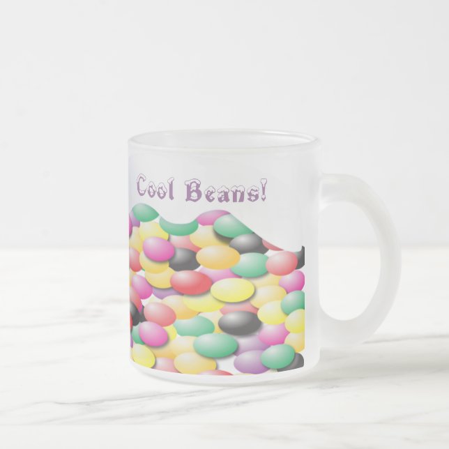 Cool Beans! Frosted Glass Coffee Mug (Right)