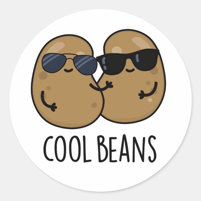 Cool Beans Funny Veggie Legume Pun  Classic Round Sticker (Front)