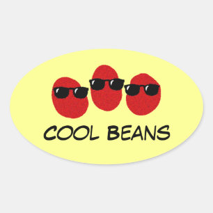 Cool Beans oval car bumper stickers
