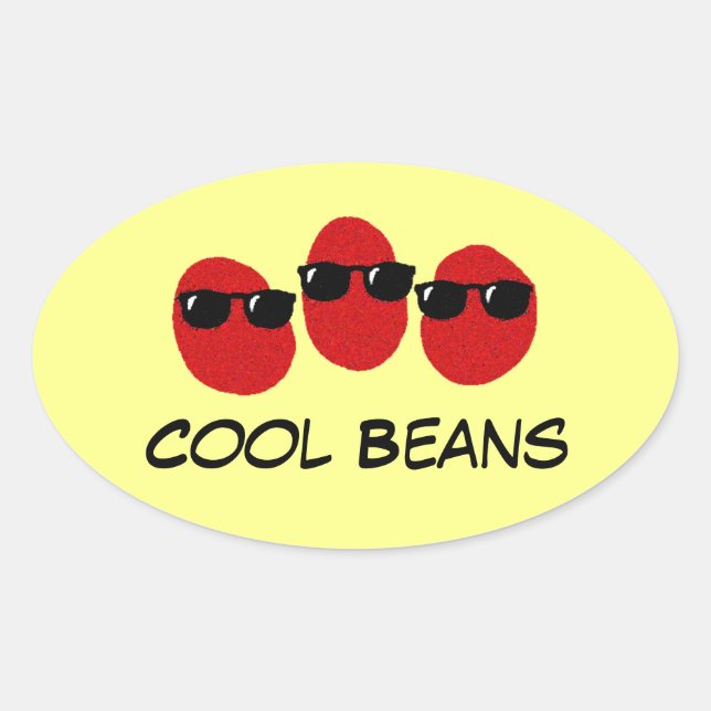 Cool Beans oval car bumper stickers (Front)