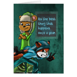 Cool Bear and Fox Animal Birthday