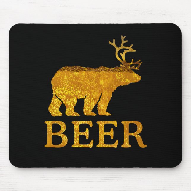 Cool Bear Deer or Beer Mouse Mat (Front)