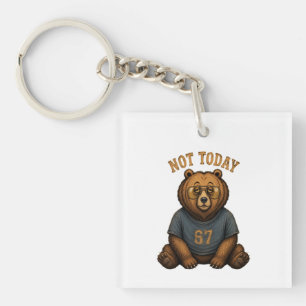 Cool Bear 'Not Today' Slogan Tote Bag - Trend 67 Key Ring