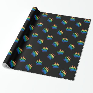 Cool Bear Pride Bear Paw Pattern Wrapping Paper