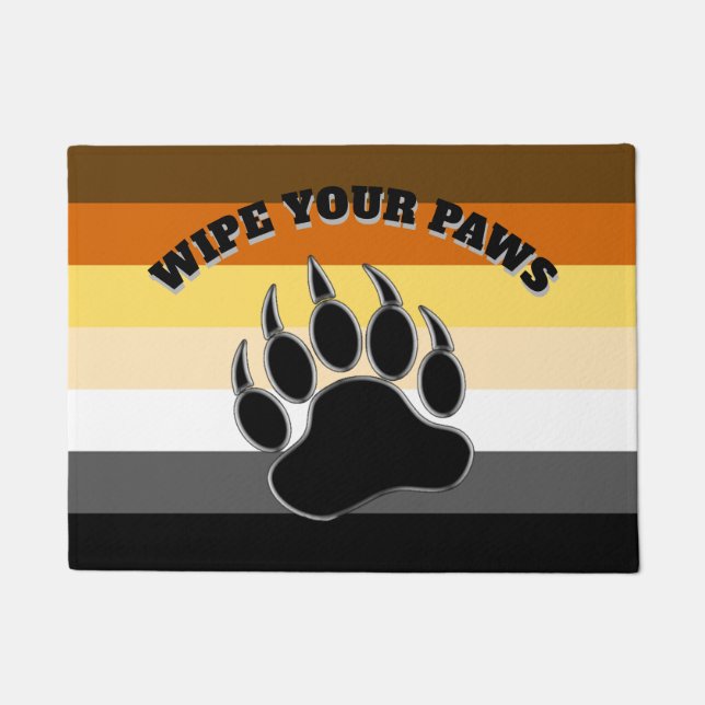 Cool Bear Pride Bear Paw Wipe your Paws Doormat (Front)