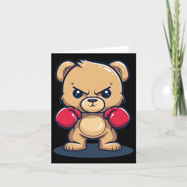 Cool Bear With This Boxing Gloves Costume  Card (Front)