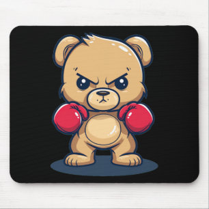 Cool Bear With This Boxing Gloves Costume  Mouse Mat