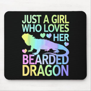 Cool Bearded Dragon Art For Women Girls Bearded Dr Mouse Mat