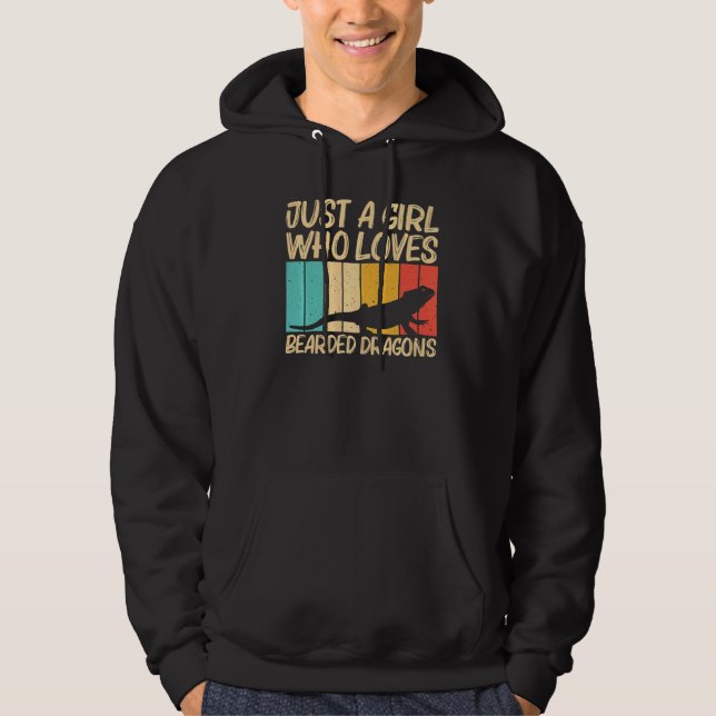 Cool Bearded Dragon For Girls Kids Reptile Lizard Hoodie (Front)
