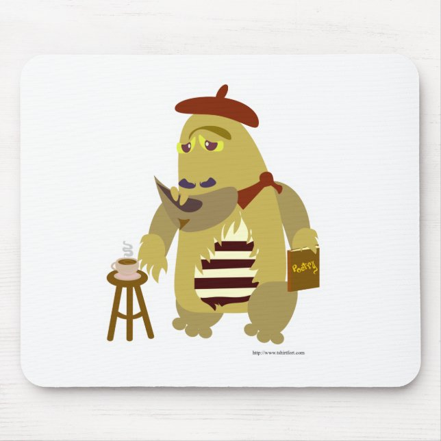 Cool Beatnik Monster Cartoon Character Fun Art Mouse Mat (Front)
