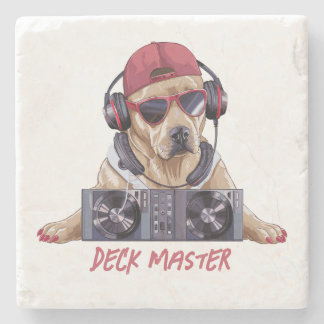 Cool Beats Canine DJ Stone Coaster