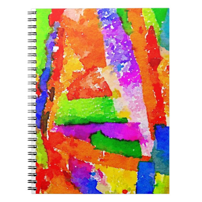 Cool Beautiful Colourful Abstract Collage Notebook (Front)