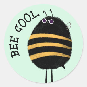 Cool Bee Classic Round Sticker