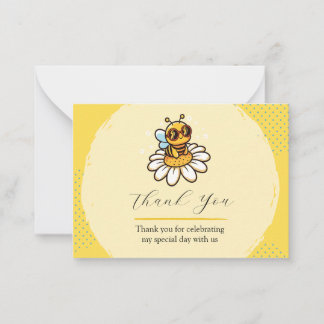 Cool Bee on a Daisy Thank You Card