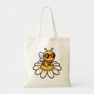 Cool Bee on a Daisy Tote Bag