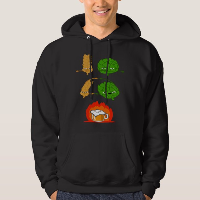 Cool Beer Hops Malt Beer Brewing Alcohol Hoodie (Front)