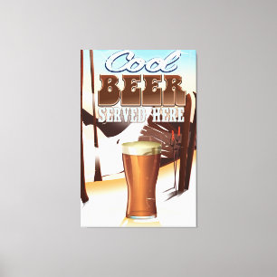 Cool Beer Served here vintage Inn poster Canvas Print