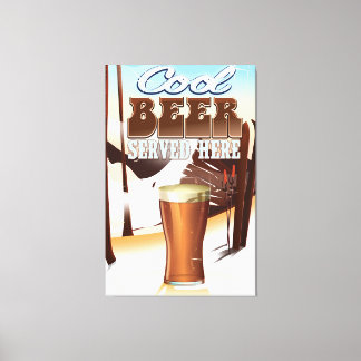 Cool Beer Served here vintage Inn poster Canvas Print
