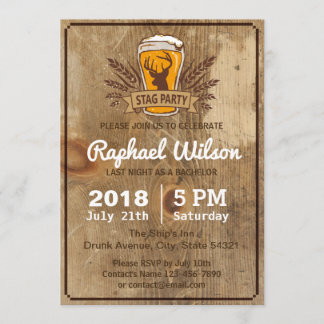 Cool Beer & Stag Bachelor Party Card