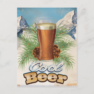 Cool Beer vintage Bar Poster Postcard