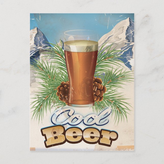 Cool Beer vintage Bar Poster Postcard (Front)