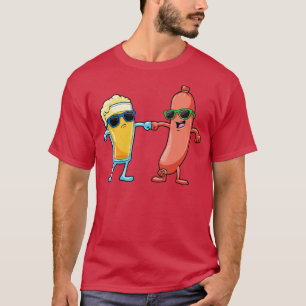 Cool beer with delicious sausage as best friends T-Shirt