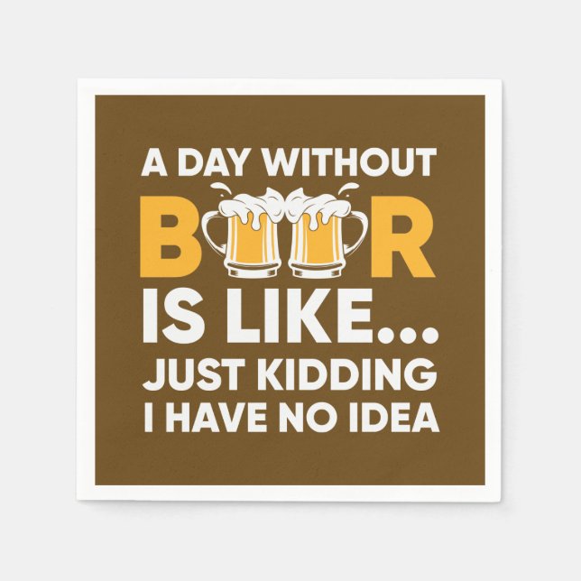 Cool beer word art bar mancave napkin (Front)
