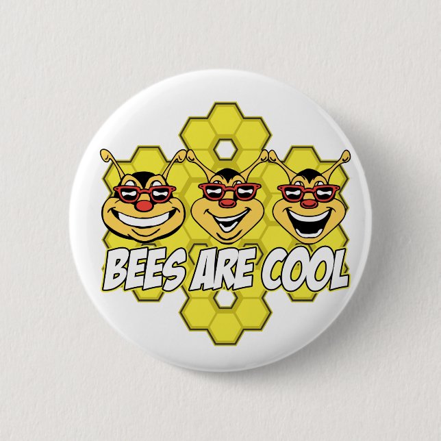 Cool Bees 6 Cm Round Badge (Front)