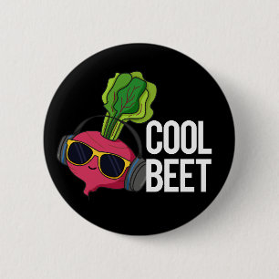 Cool Beet Funny Veggie Pun Dark BG 6 Cm Round Badge