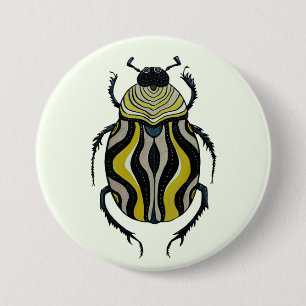 Cool Beetle Entomology Insect Art 7.5 Cm Round Badge