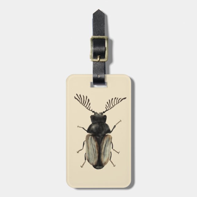 Cool beetle insect lover entomology art luggage tag (Front Vertical)