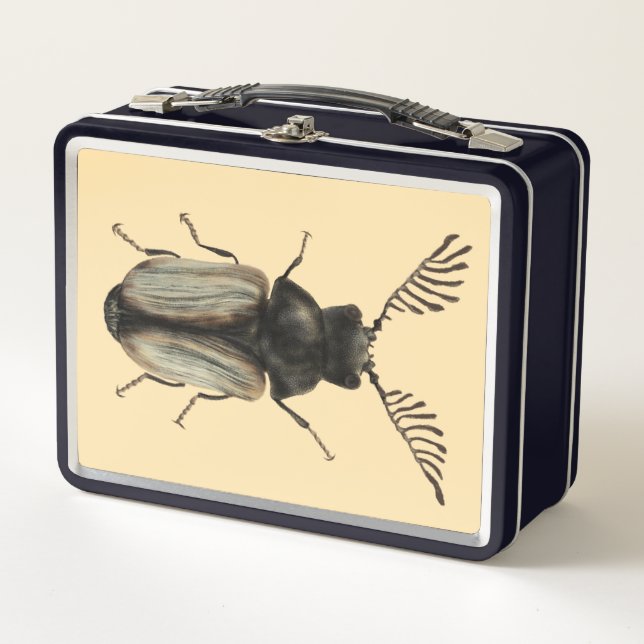 Cool beetle insect lover entomology art metal lunch box (Front)