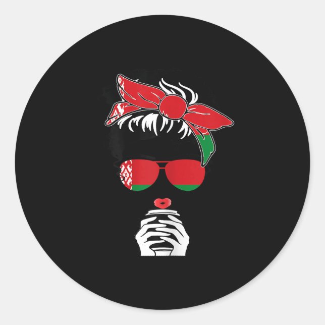 Cool Belarusian Coffee Mum Girl Sis Aunt Belarus F Classic Round Sticker (Front)