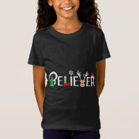 Cool Believer of Christmas. Reindeer, Elf and Sant